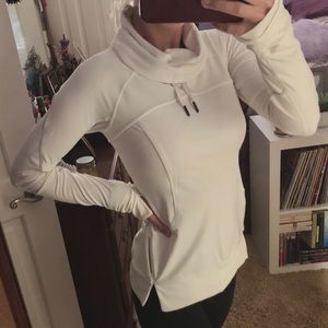 Lululemon white funnel neck sweater